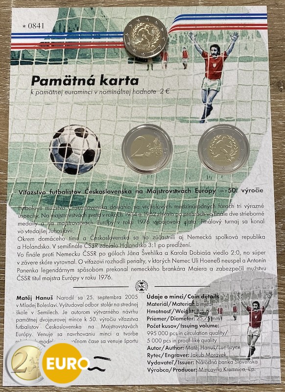 2 euro Slowakije 2026 - Overwinning EK Voetbal 1976 UNC met echtheidscertificaat