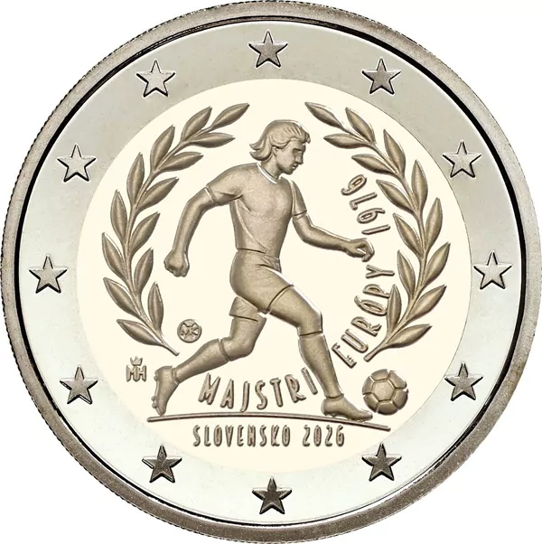 2 Euro Slowakei 2026 - Sieg Fußball-Europameisterschaft 1976 UNZ