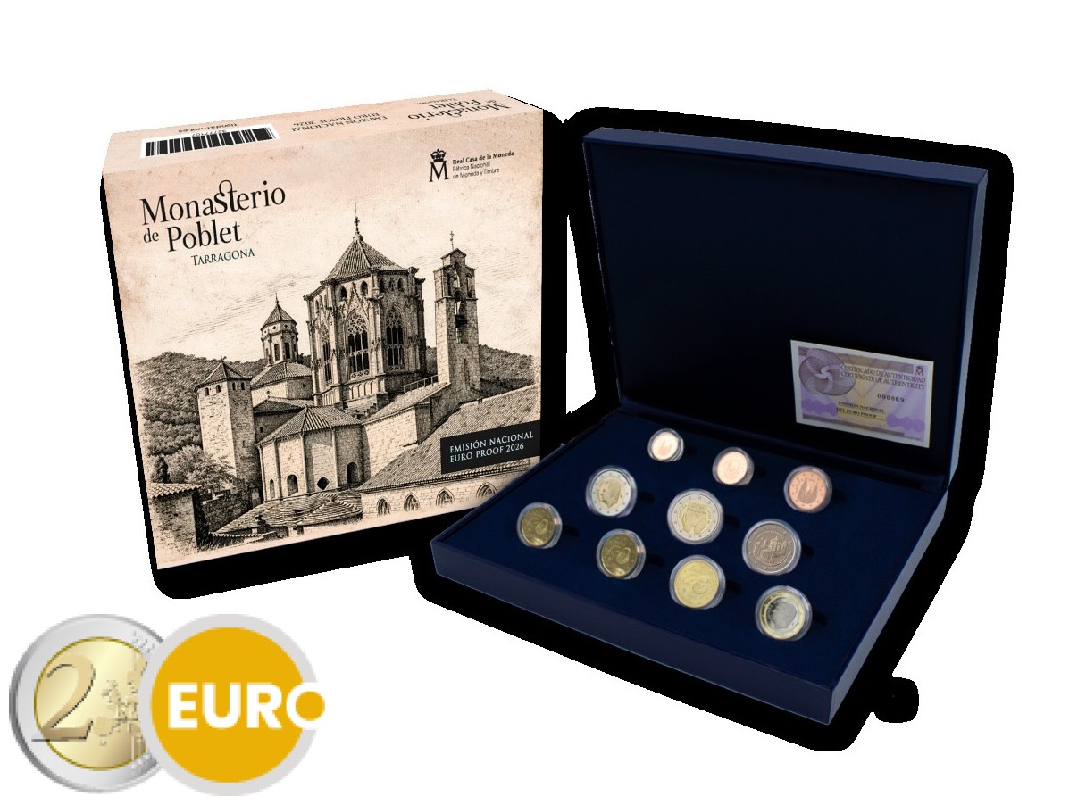 KMS Spanien 2026 PP + 2 x 2 Euro - Poblet